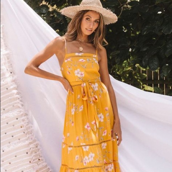 Anthropologie Dresses & Skirts - Anthropologie Yellow Maxi Dress
